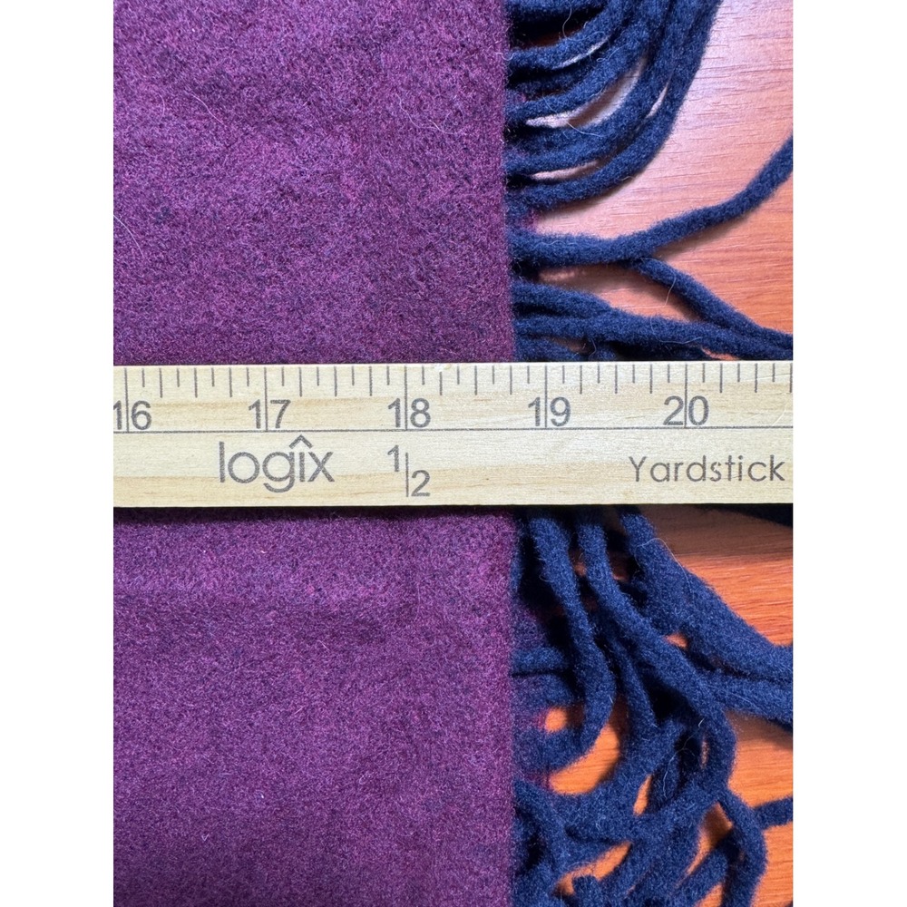 Banana Republic Italian Wool-Cashmere Scarf Burgundy Red Fringe Old Money Unisex - Picture 10 of 10